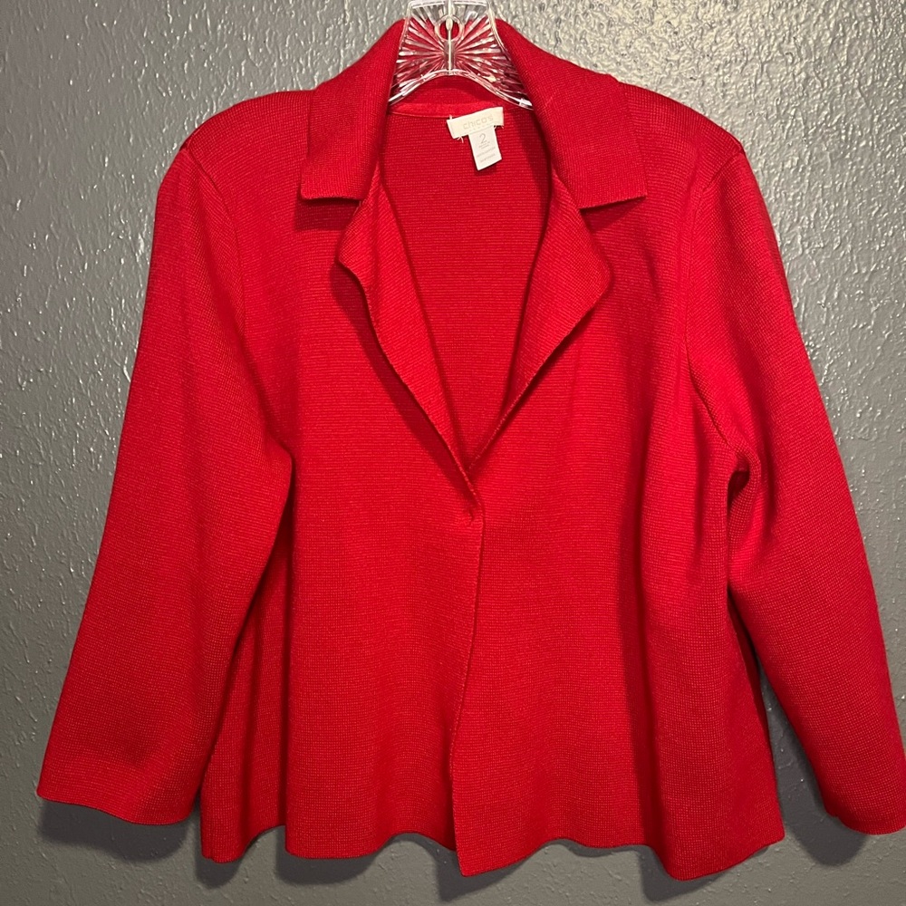 Chico’s Women's button Red Jacket